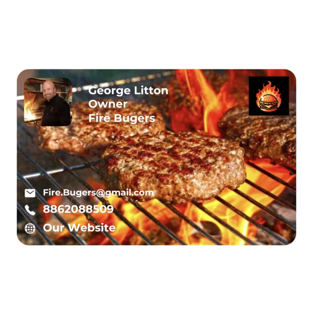 Digital business card example for Food & Hospitality