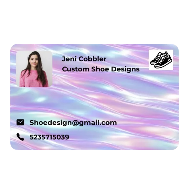 Digital business card example for Custom Products